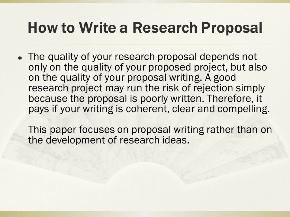 Writing a Successful Proposal